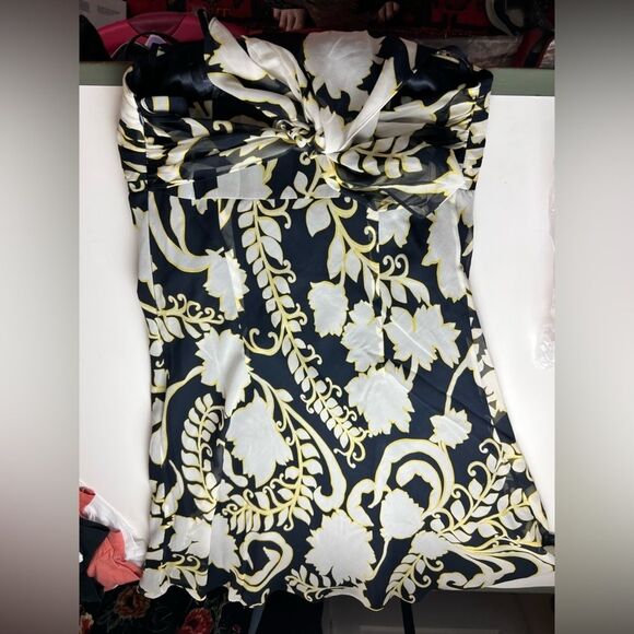 Ann Taylor Silk Strapless Dress Floral Empire Line Summer Party Wedding Guest - Picture 12 of 15